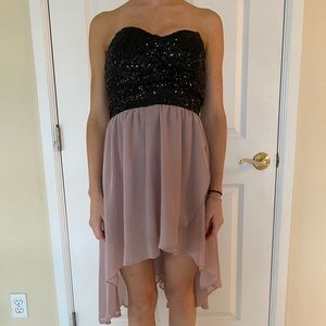 Purple & Black Strapless Dress SM